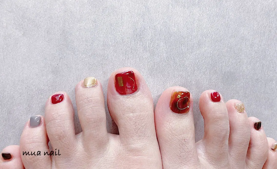 ネイル ブルー フットネイル 春ネイル フットネイル mua nail mikiのネイルデザイン