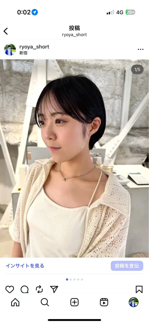 ショート カット ヘアカラー 骨格診断で絶対可愛い ✨丸みショート✨凌弥のヘアスタイル
