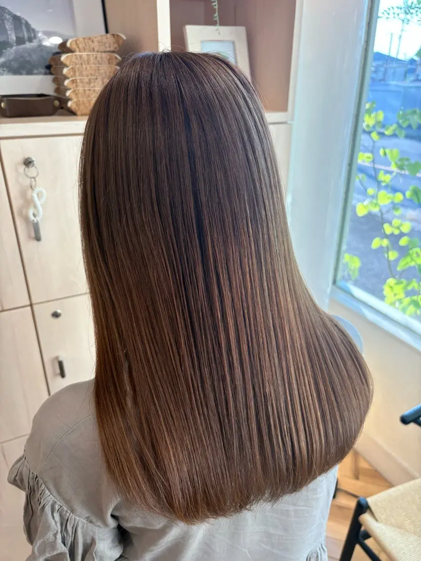 ロング カラー ヘアカラー 艶カラー✨ 河津さくらのヘアスタイル