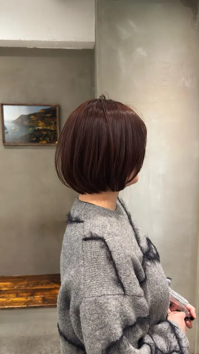 ショート ボブレイヤー ボブ くびれヘア 顔まわりレイヤー 韓国風ヘア カット トリートメント ボブ/レイヤー/パー マ/立川/KOKIのヘアスタイル