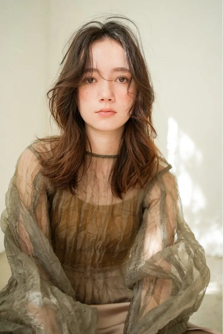 セミロング カラー 透明感カラー ヘアカラー 🪐透明感カラー/ カワクボ モネのヘアスタイル