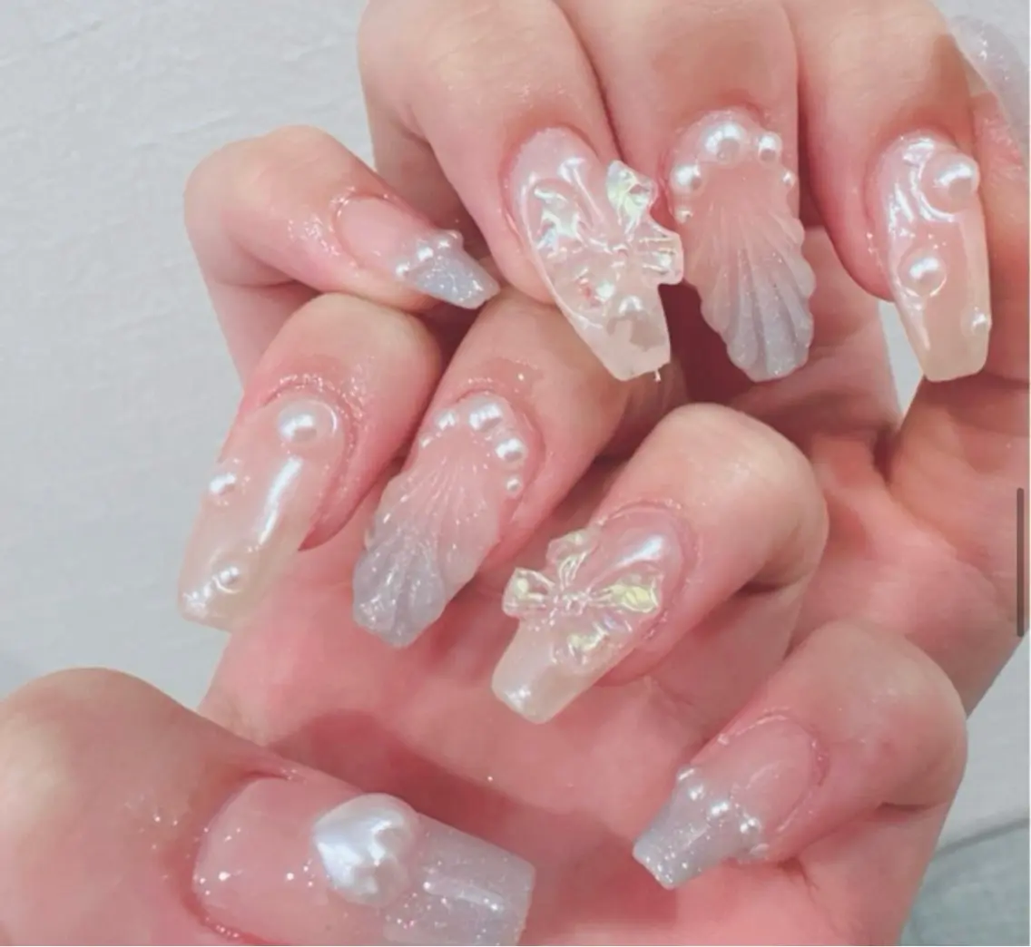 ネイル アートネイル フラワーネイル フレンチネイル ジェルネイル グラデーション ハンドネイル Ryu Nail NekoChanのネイルデザイン