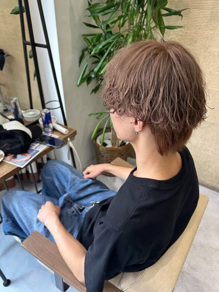 ショート カラー パーマ メンズ ICHIKA/暖色 カラー / Wカラーのヘアスタイル