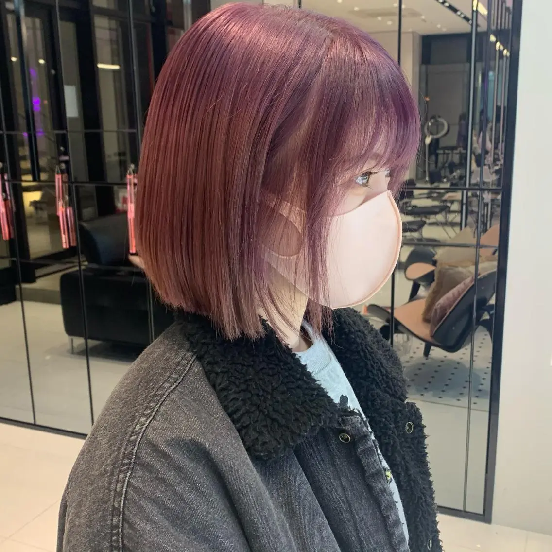 ショート カラー カシス ピンクカラー ハッシュカット /MANAMIのヘアスタイル