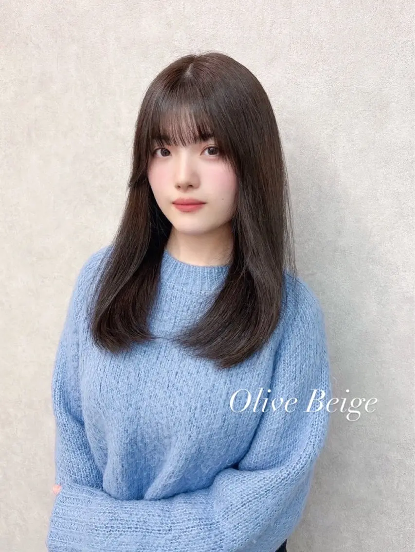 カラー ベージュカラー オリーブベージュ Hz/ヘルツ SHIHOのヘアスタイル