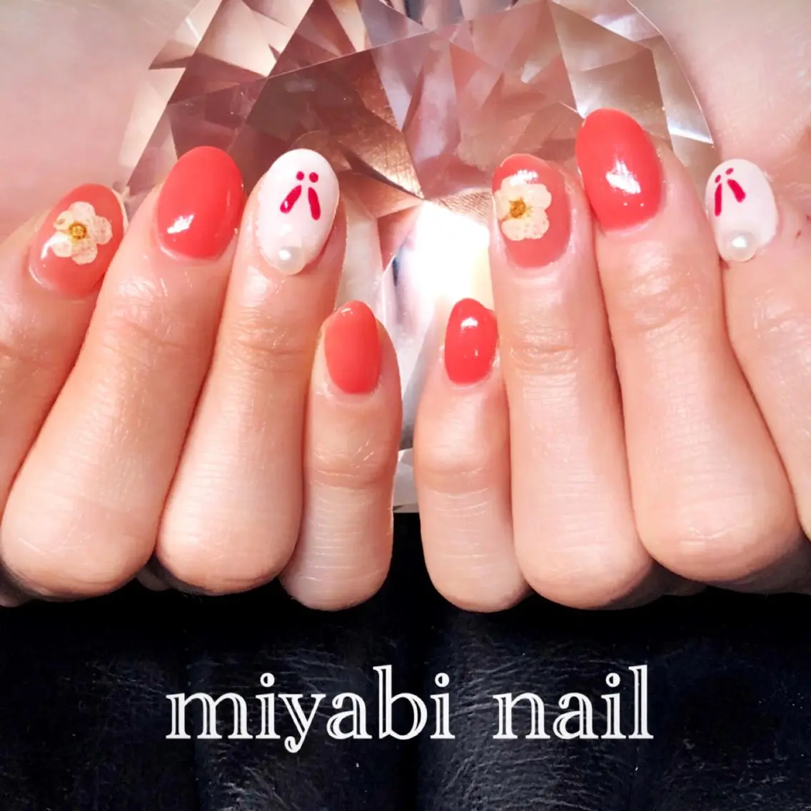 ネイル アートネイル ジェルネイル 持ち込み 春ネイル ハンドネイル miyabi nail 桂川駅近くのネイルデザイン
