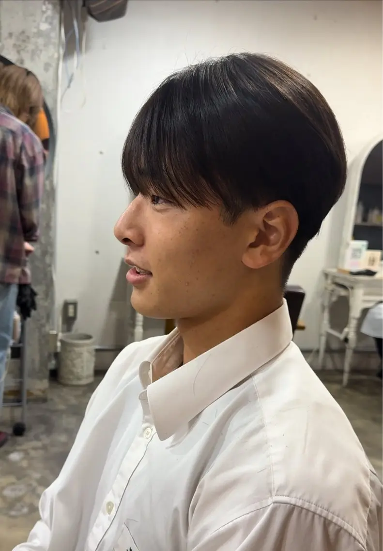 メンズ マッシュ シースルーマッシュ カット 縮毛矯正 トリートメント ヘアセット Pia/KIRIA /福岡美容室のヘアスタイル