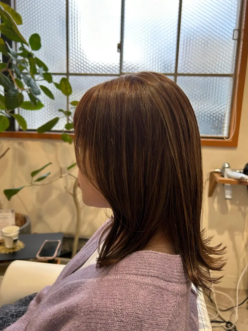 前髪カット＋カラー＋3stepトリートメントの写真