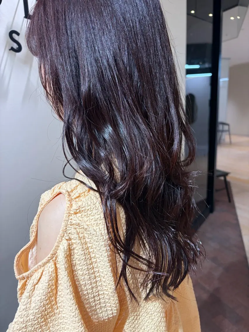 セミロング ヘアカラー トリートメント 暖色カラー/かまや ゆきえのヘアスタイル