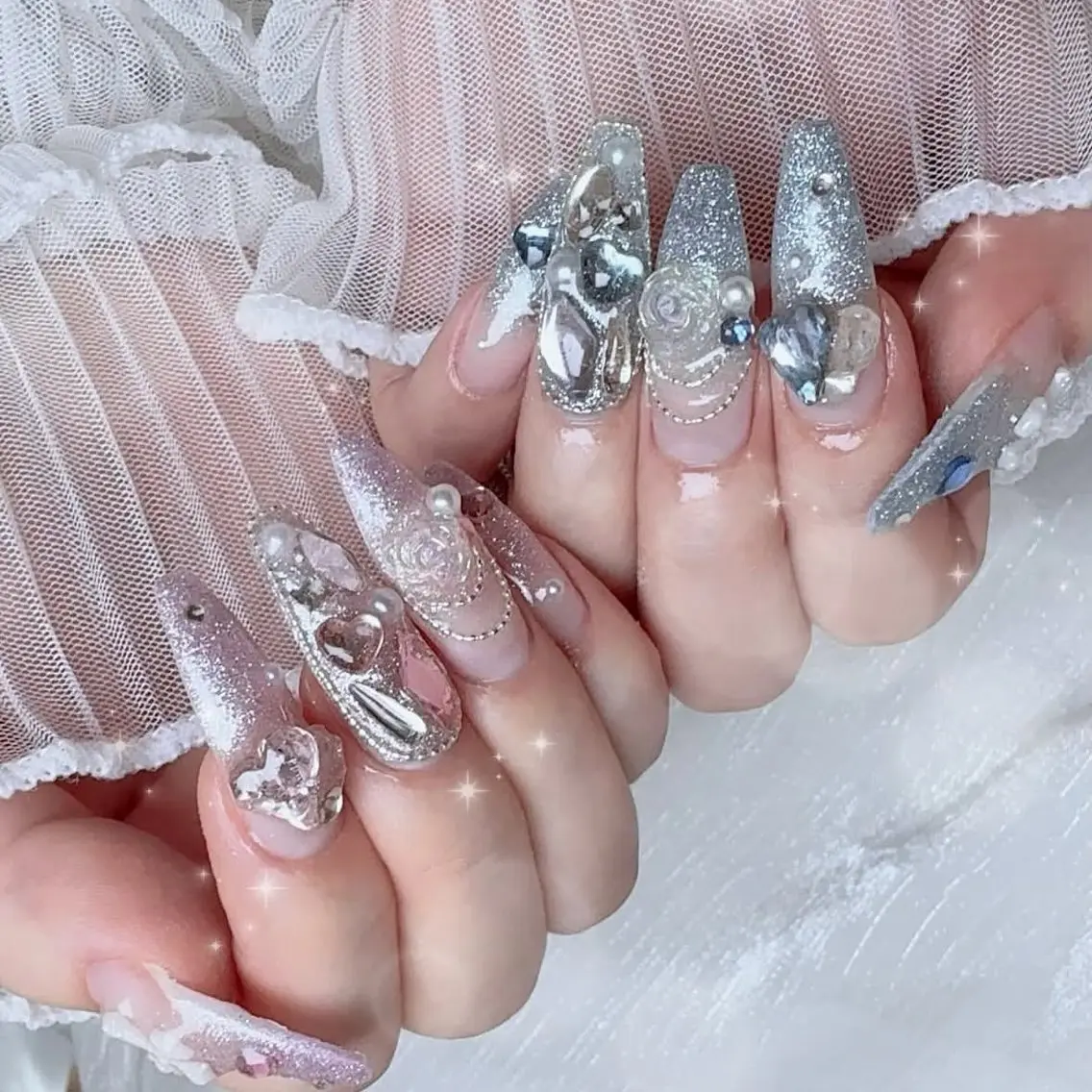 ネイル ハンドネイル 渋谷／チップ長さ出し 👑アプレgel-xのネイルデザイン