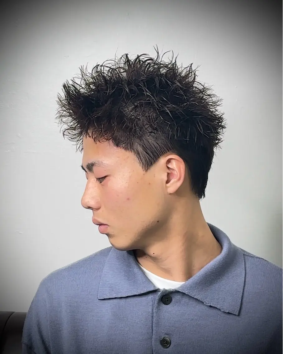 ショート パーマ メンズ メンズパーマ カット パーマ 金沢メンズサロン anciel金山慎吾のヘアスタイル