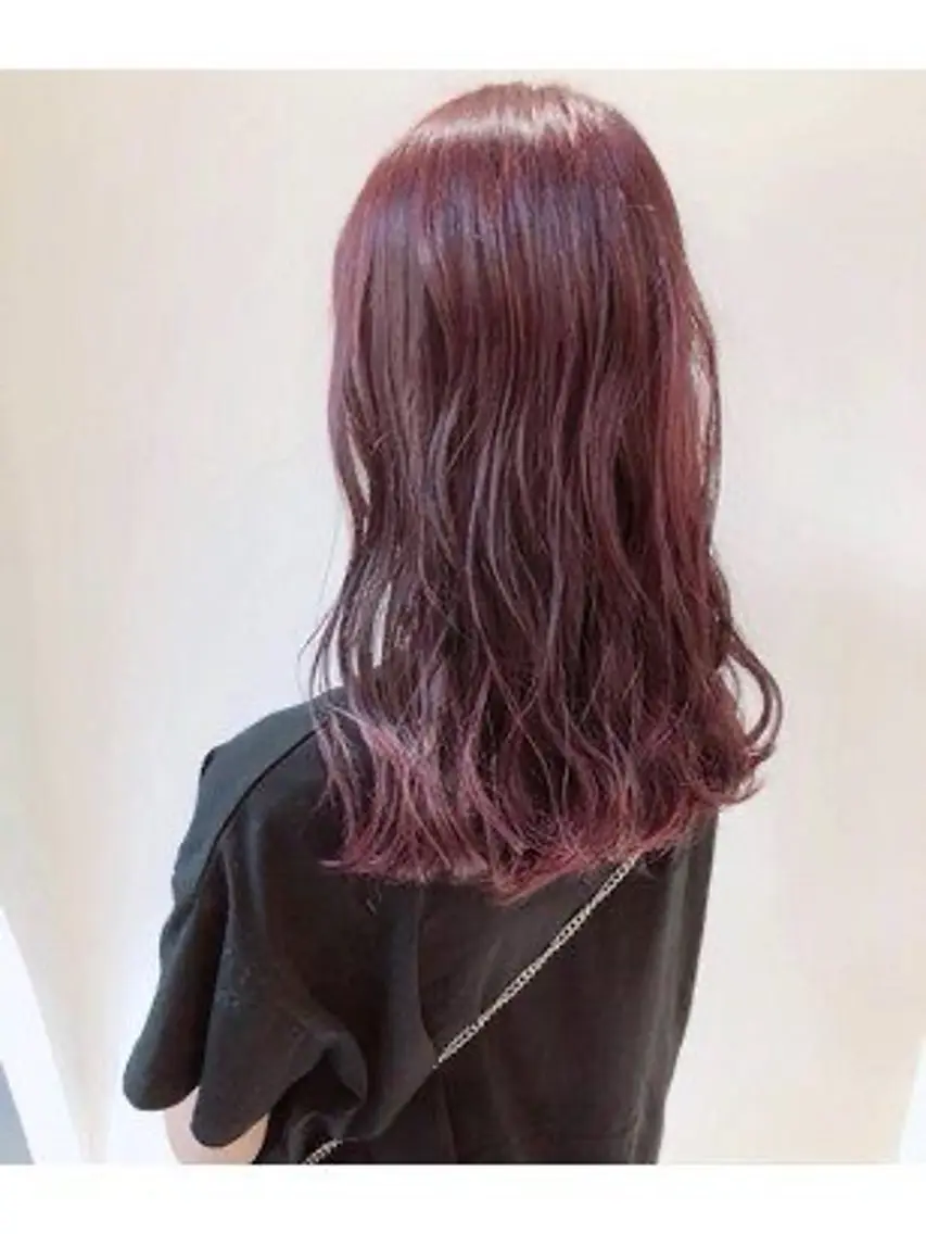 ロング カラー カシス 🦋韓国モテカラー 🦋𝕐𝕌𝕀のヘアスタイル