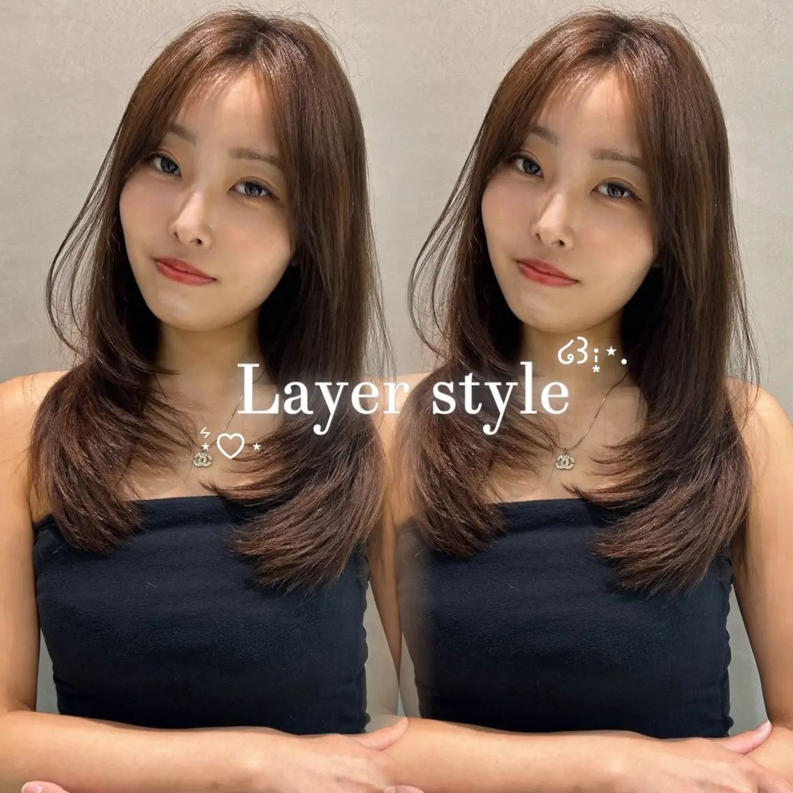 セミロング saki /レイヤー /くびれボブのヘアスタイル