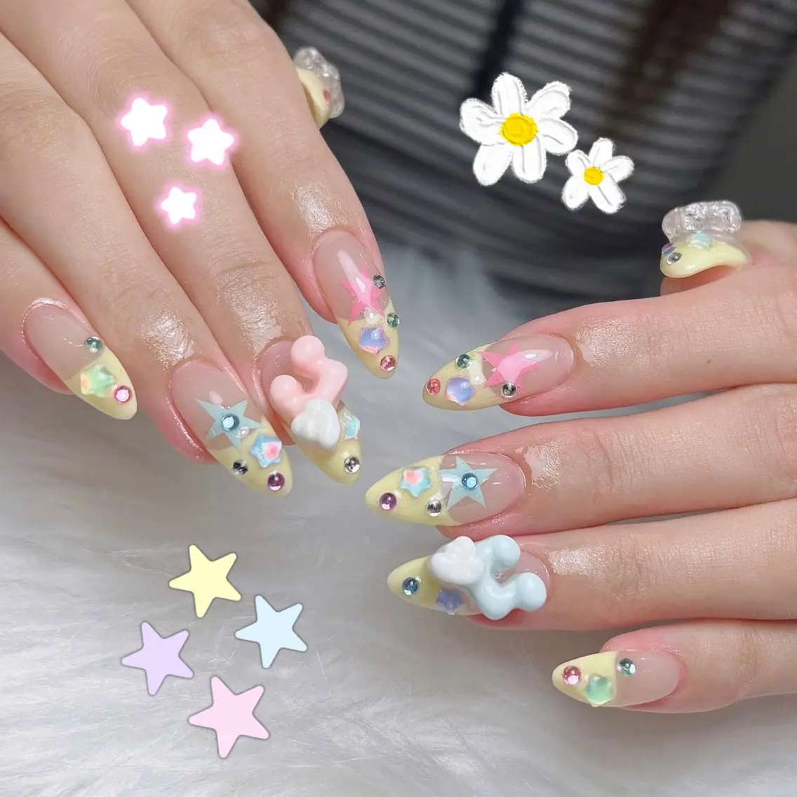 ネイル アートネイル オーロラネイル フレンチネイル ジェルネイル グラデーション Sora nail 長さ出し専門店のネイルデザイン