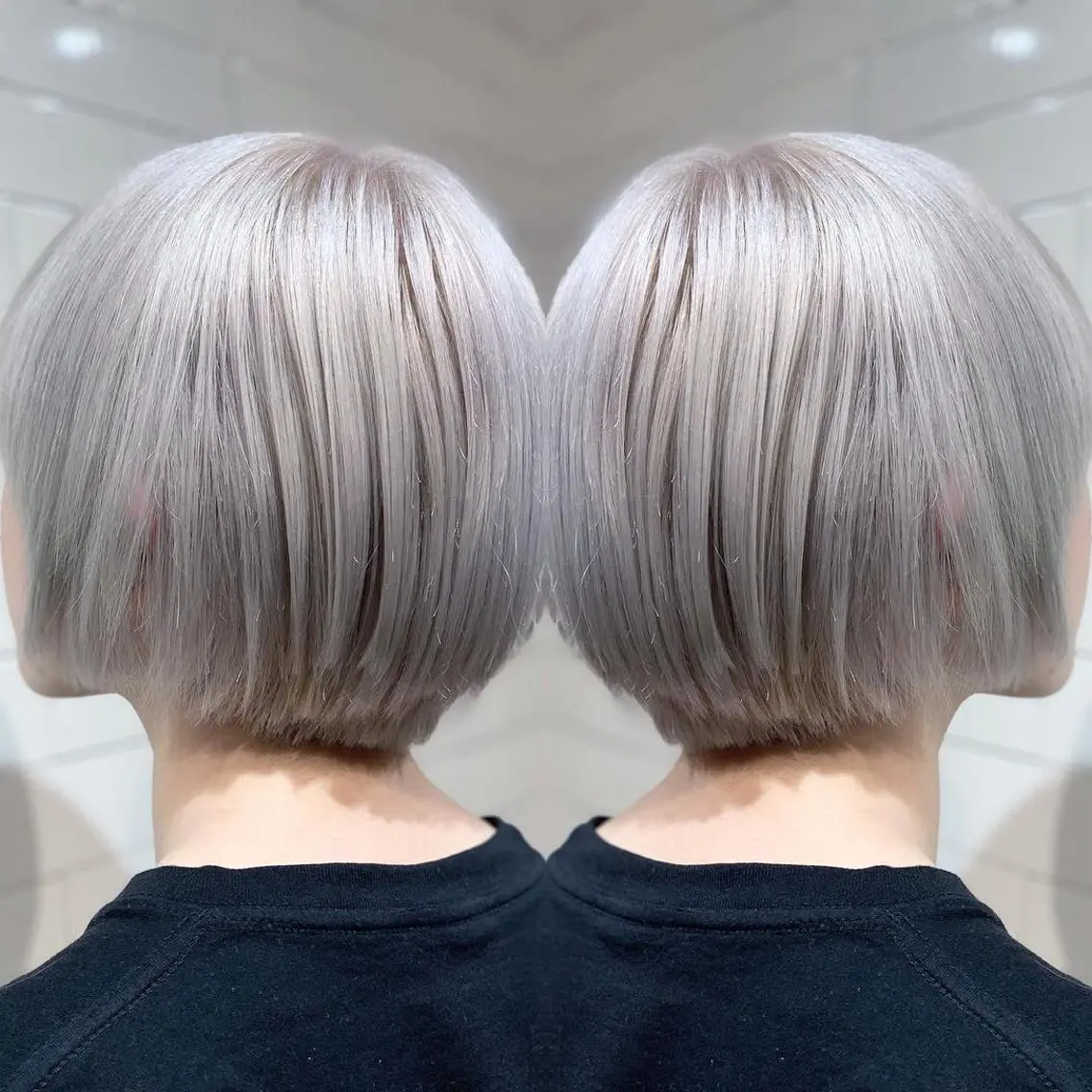 ショート カラー ヘアアレンジ 髪質改善×ハイトーン 中田啄也のヘアスタイル