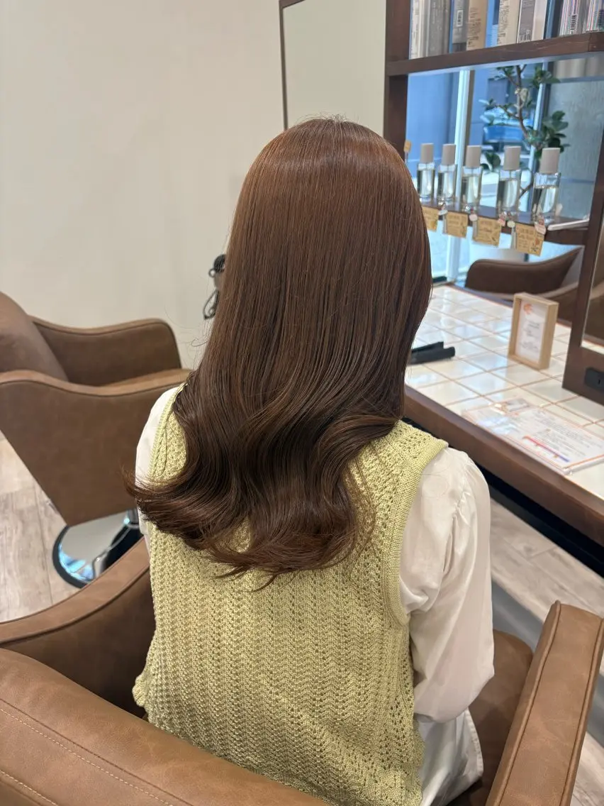カラー カット ヘアカラー トリートメント まろみ暖色×ボブ ×chia🕯のヘアスタイル