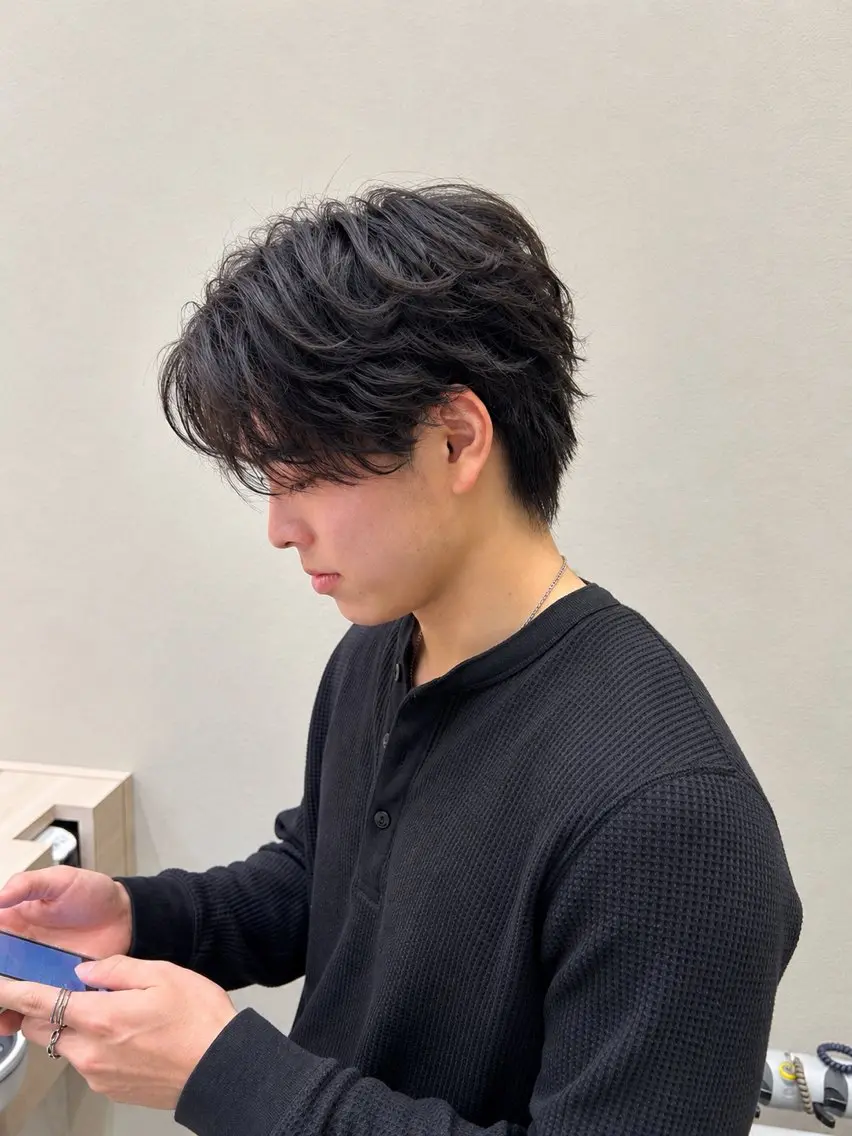 【ミニモ学割】 メンズカット+パーマ 新規様限定 シャドウパーマ フェザーパーマ 波巻きパーマ スパイラルパーマの写真