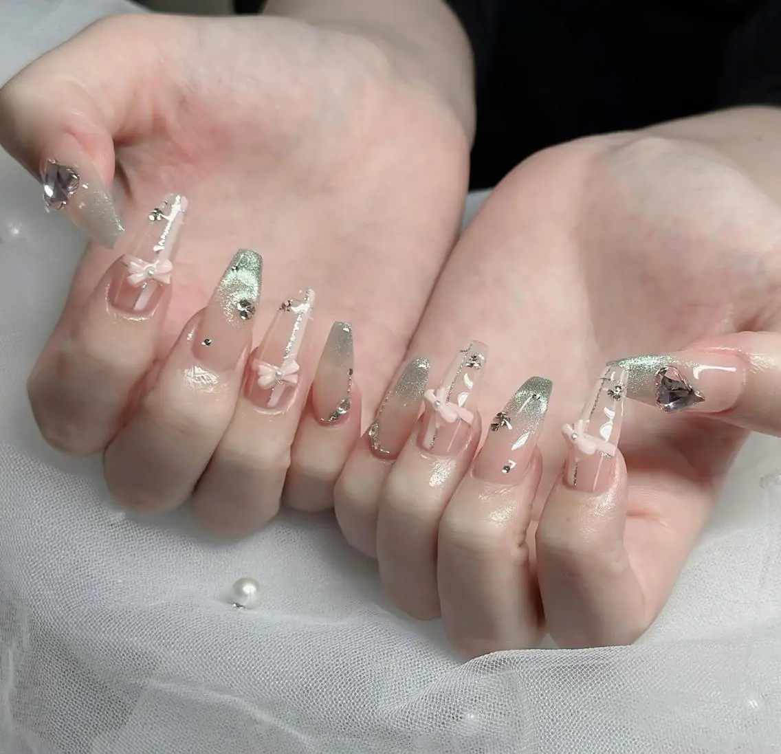 ネイル フレンチネイル ジェルネイル ハロウィン 韓国ネイル マグネットネイル ハンドネイル H.baby Nail Salonのネイルデザイン