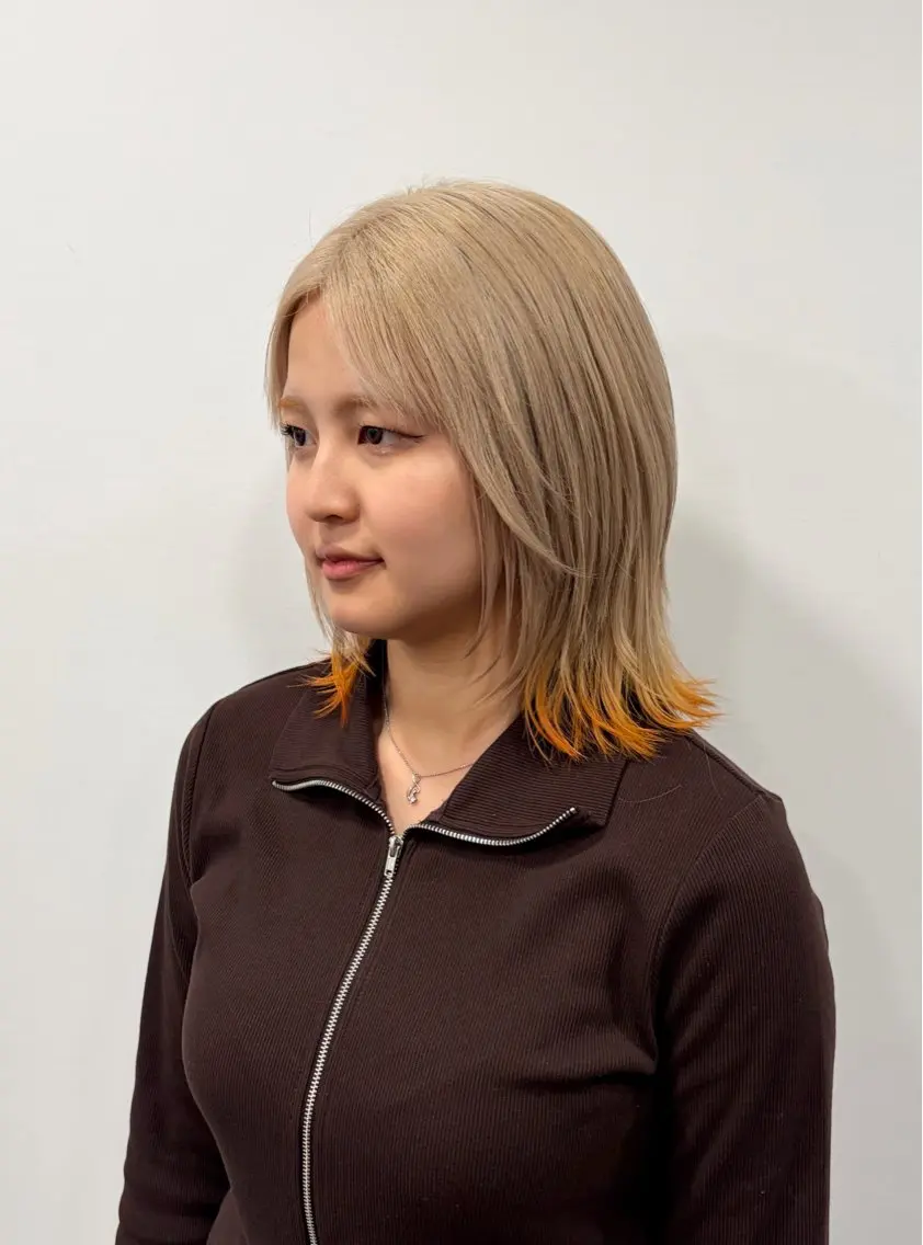 カラー オレンジ 井上 悠人のヘアスタイル