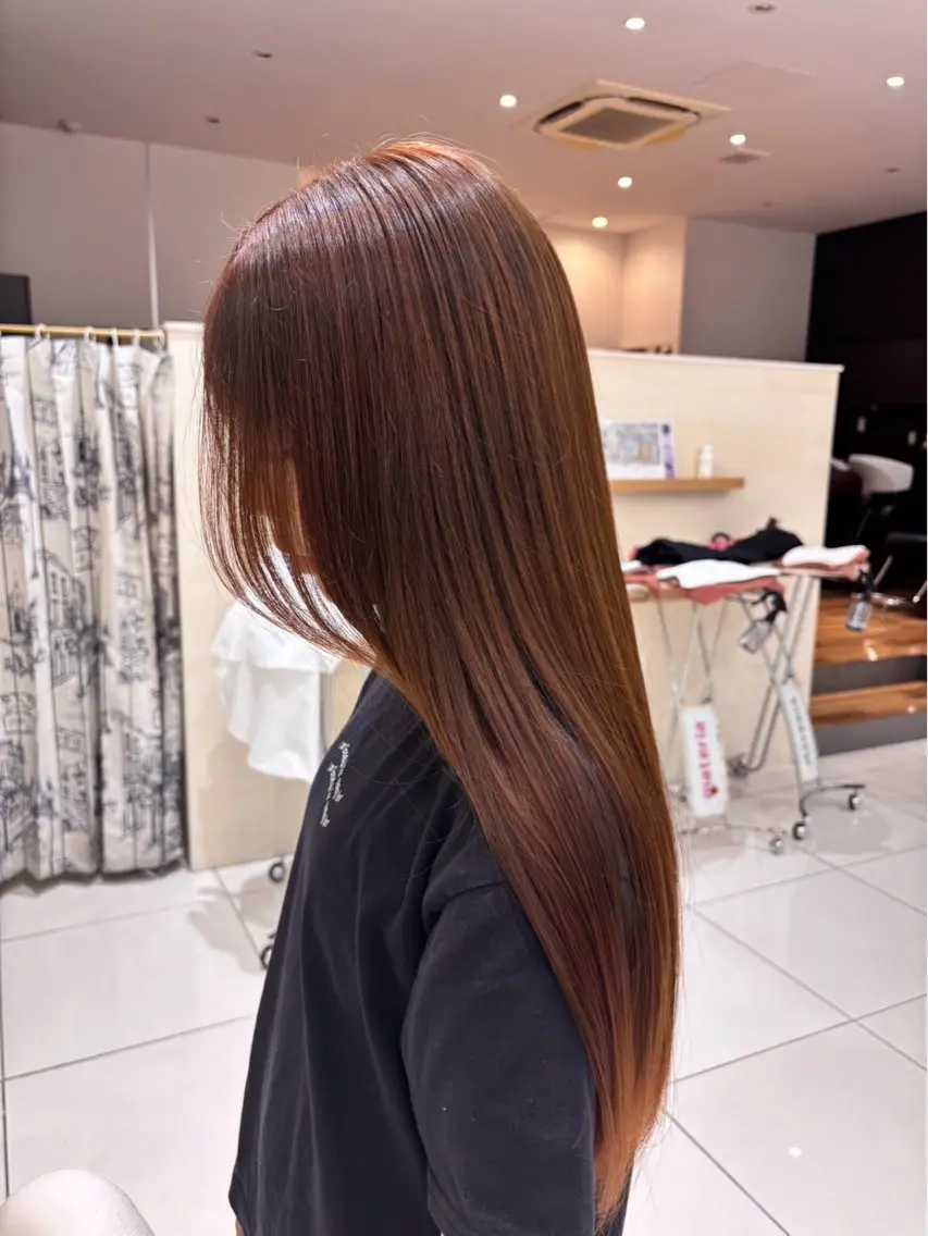 ロング オレンジブラウン 🫧髪質改善🫧山口 碧のヘアスタイル