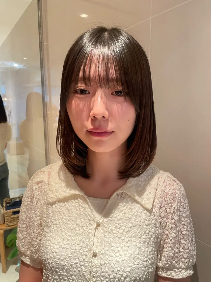 ミディアム パーマ パーマ 縮毛矯正 レイヤー/縮毛矯正 🪄chihiroのヘアスタイル