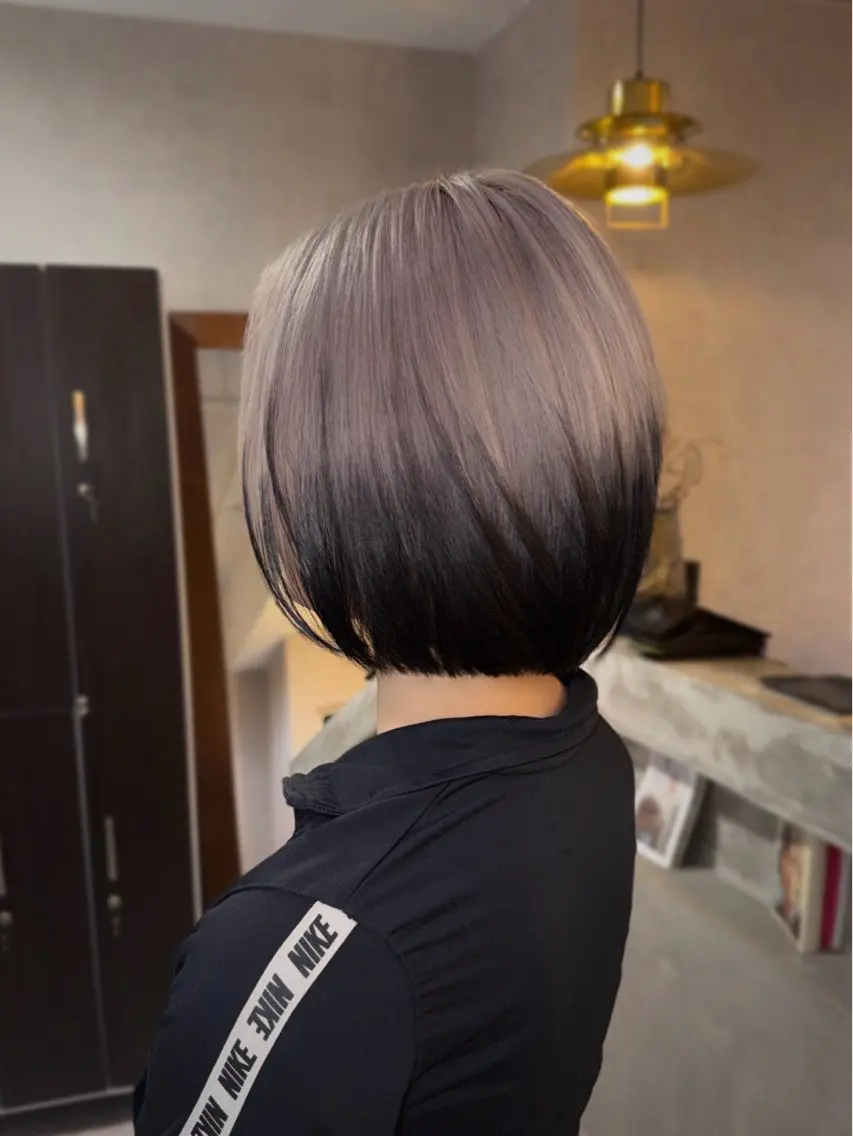 ミディアム カラー ベージュカラー 黒髪 デザインカラー ハイトーンカラー ホワイトベージュ ヘアカラー |原宿|ハイトーン| 揺のヘアスタイル
