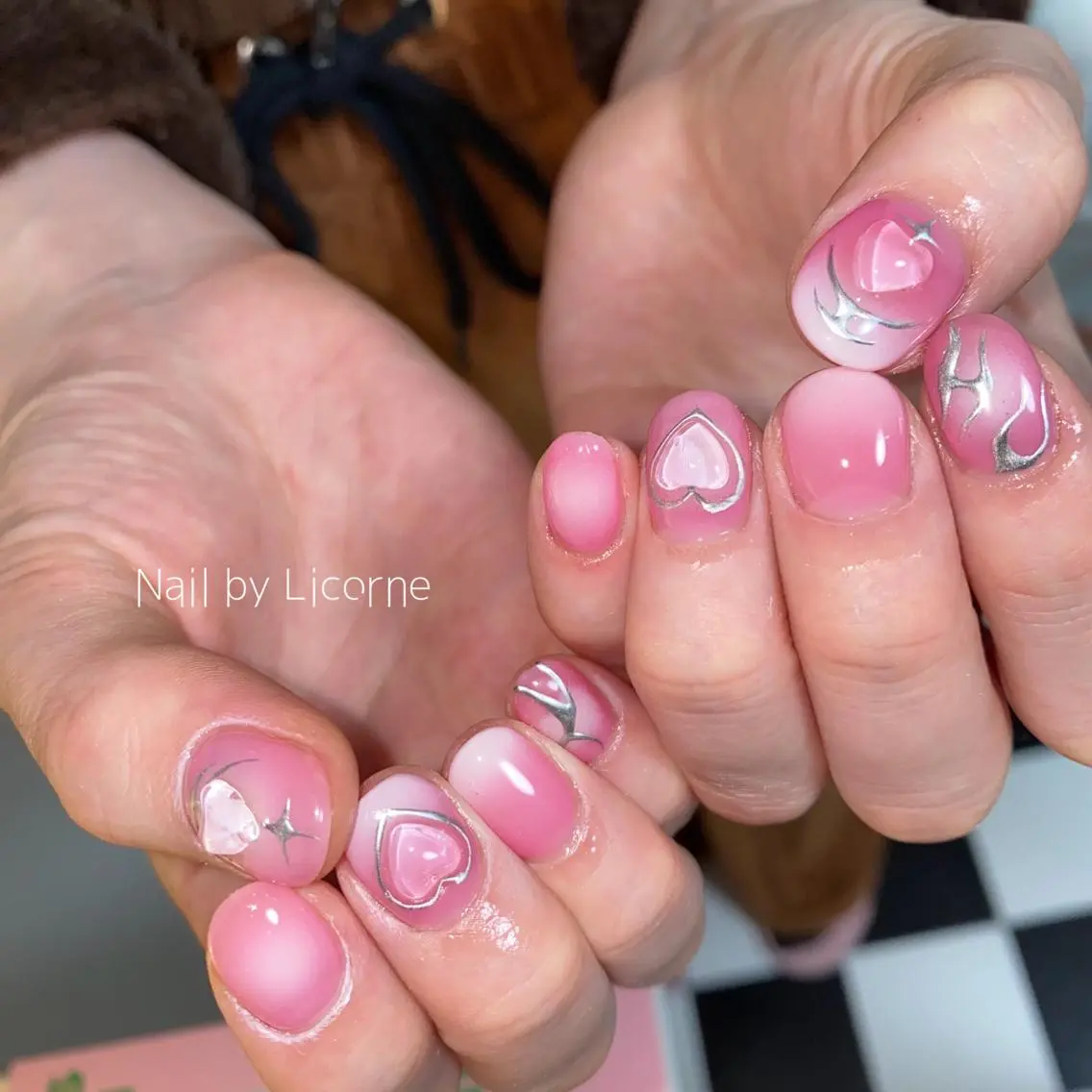 ネイル アートネイル オーロラネイル フレンチネイル 氷ネイル・うるうるネイル マグネットネイル ハンドネイル Nail by Licorneのネイルデザイン