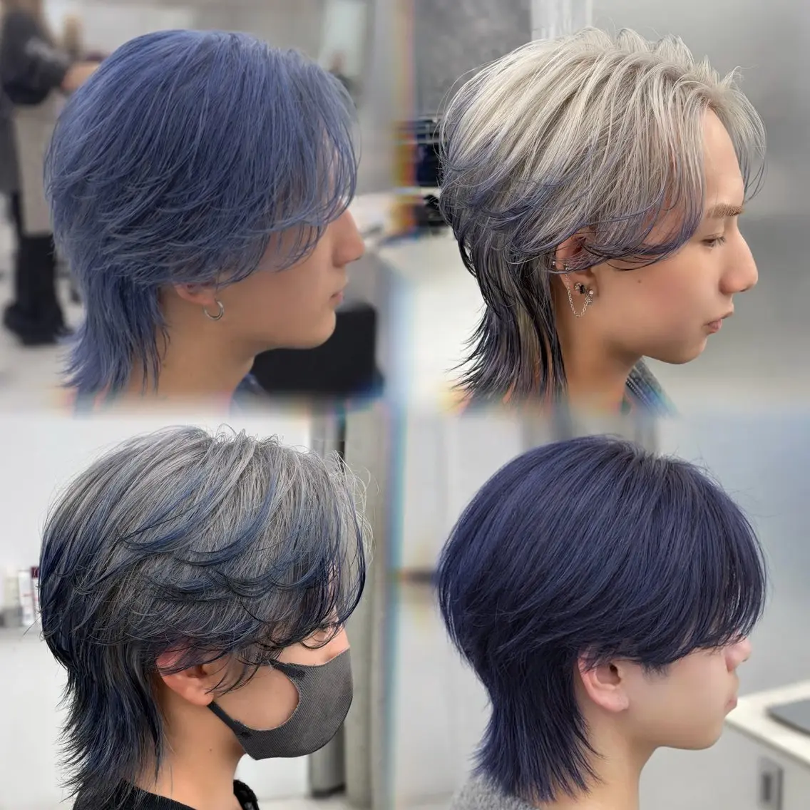ミディアム カラー メンズ カット ヘアカラー トリートメント ʜᴀʀᴜᴋᴀ♱メンズ ウルフ/ブリーチのヘアスタイル