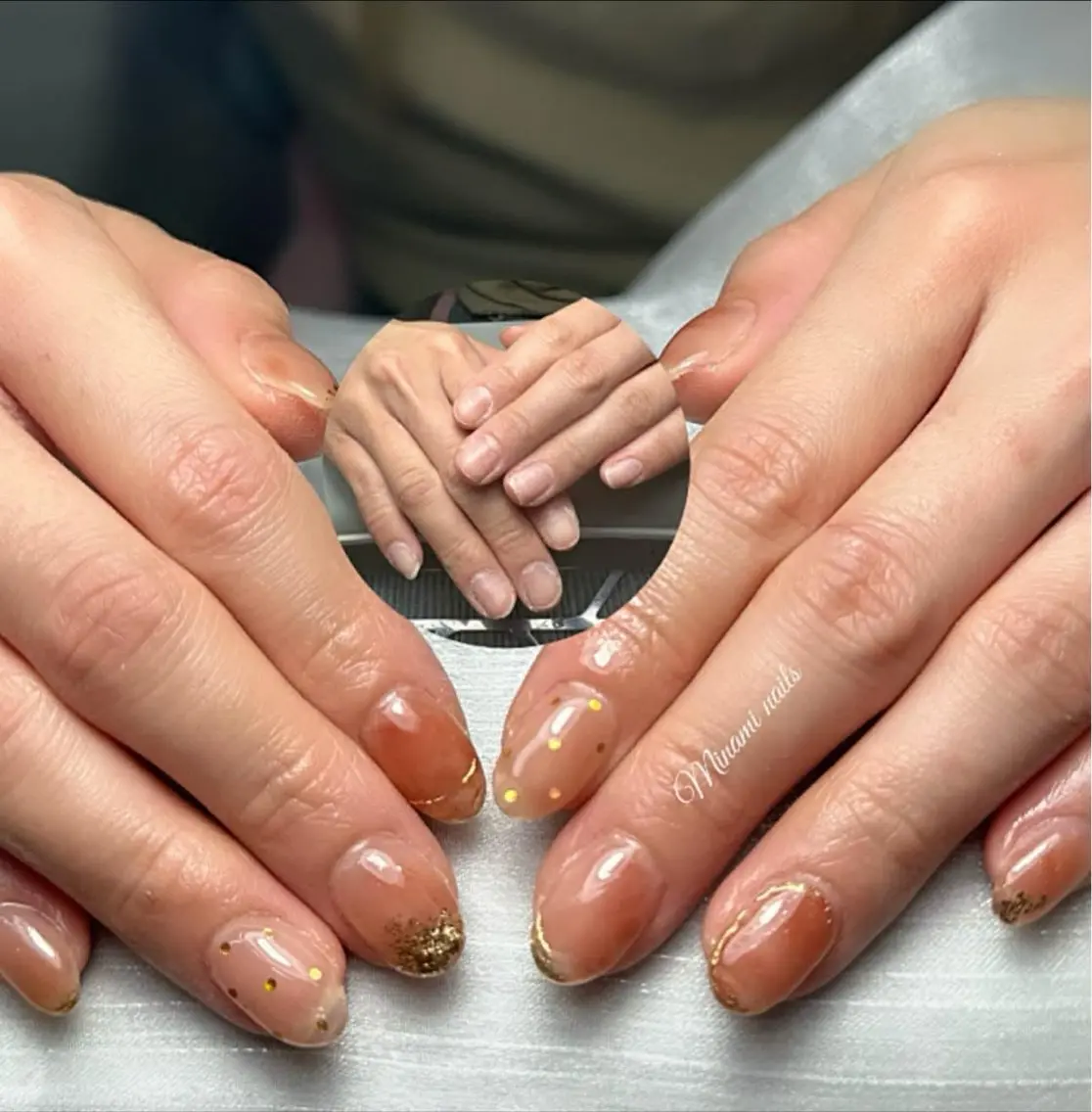 ネイル アートネイル オーロラネイル ガーリー キラキラネイル 韓国ネイル ハンドネイル Minami Nailsのネイルデザイン