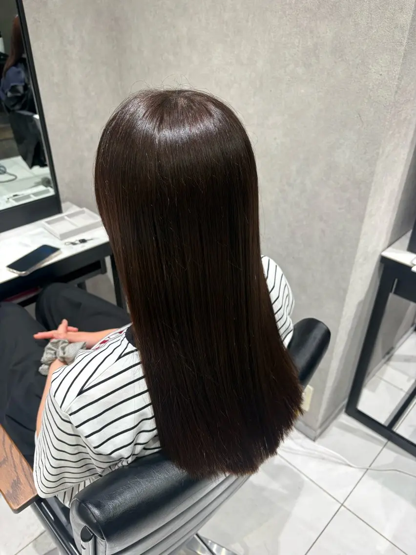 ロング 縮毛矯正 トリートメント 色落ちまで可愛い艶髪 /韓国/マツエクのヘアスタイル