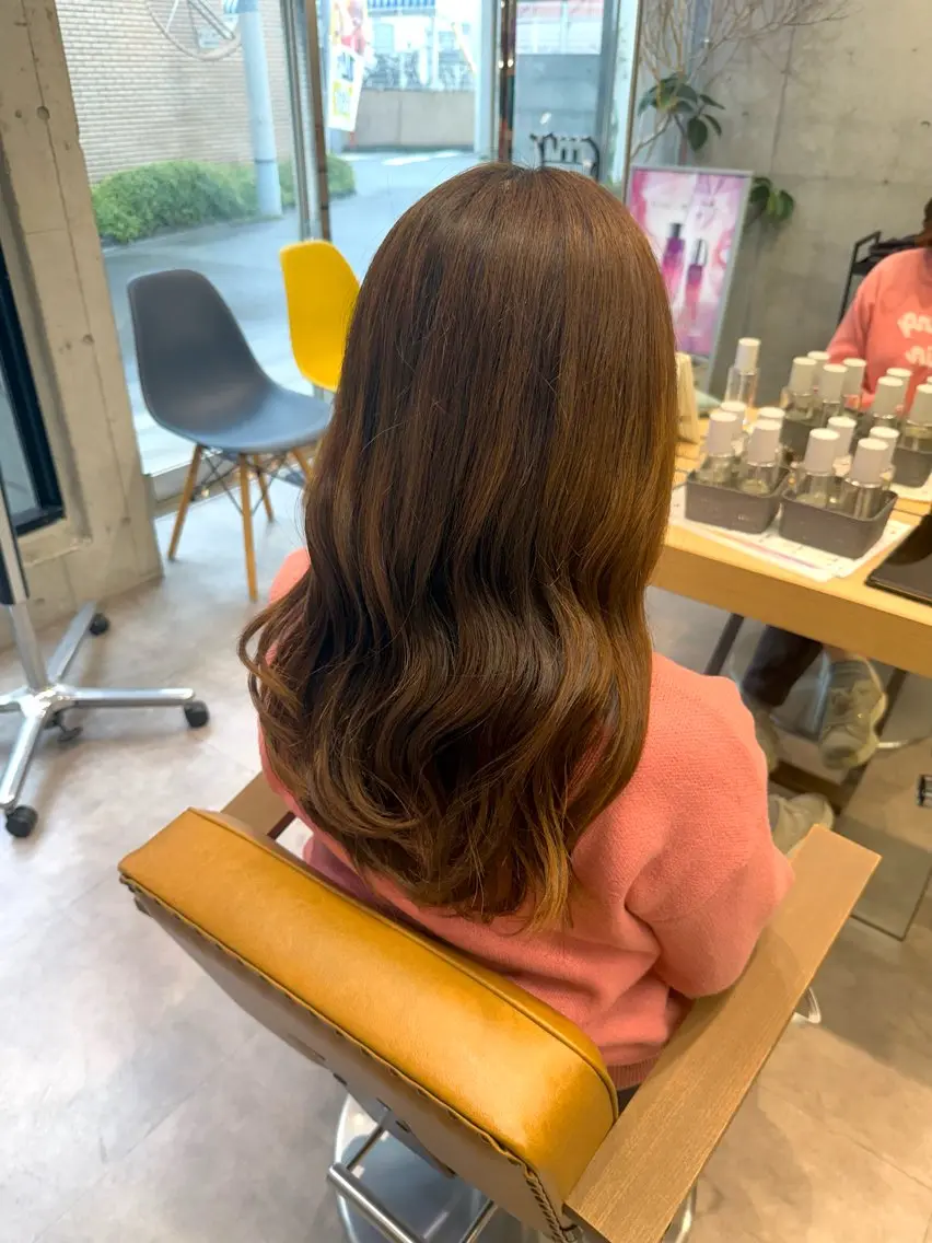 セミロング カラー カット トリートメント ヘッドスパ ヘアセット 艶カラー/レイヤー/ 顔周り/ゆな🕊️のヘアスタイル