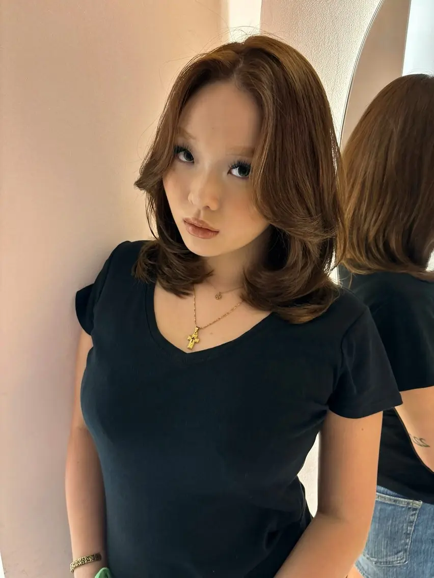 ミディアム ヘアカラー トリートメント YOLO 渋谷 NANAMIのヘアスタイル