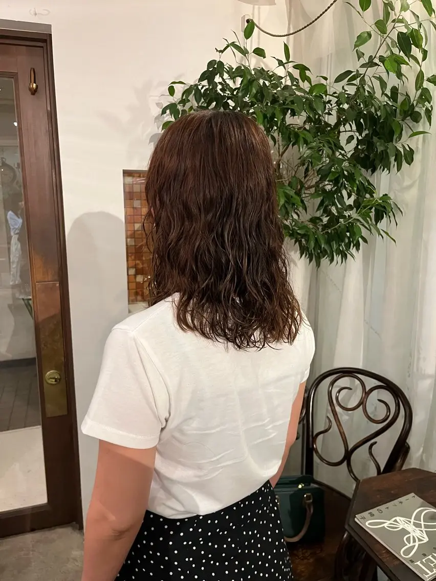 ミディアム パーマ カット パーマ 柴田 さくら/カットパーマのヘアスタイル