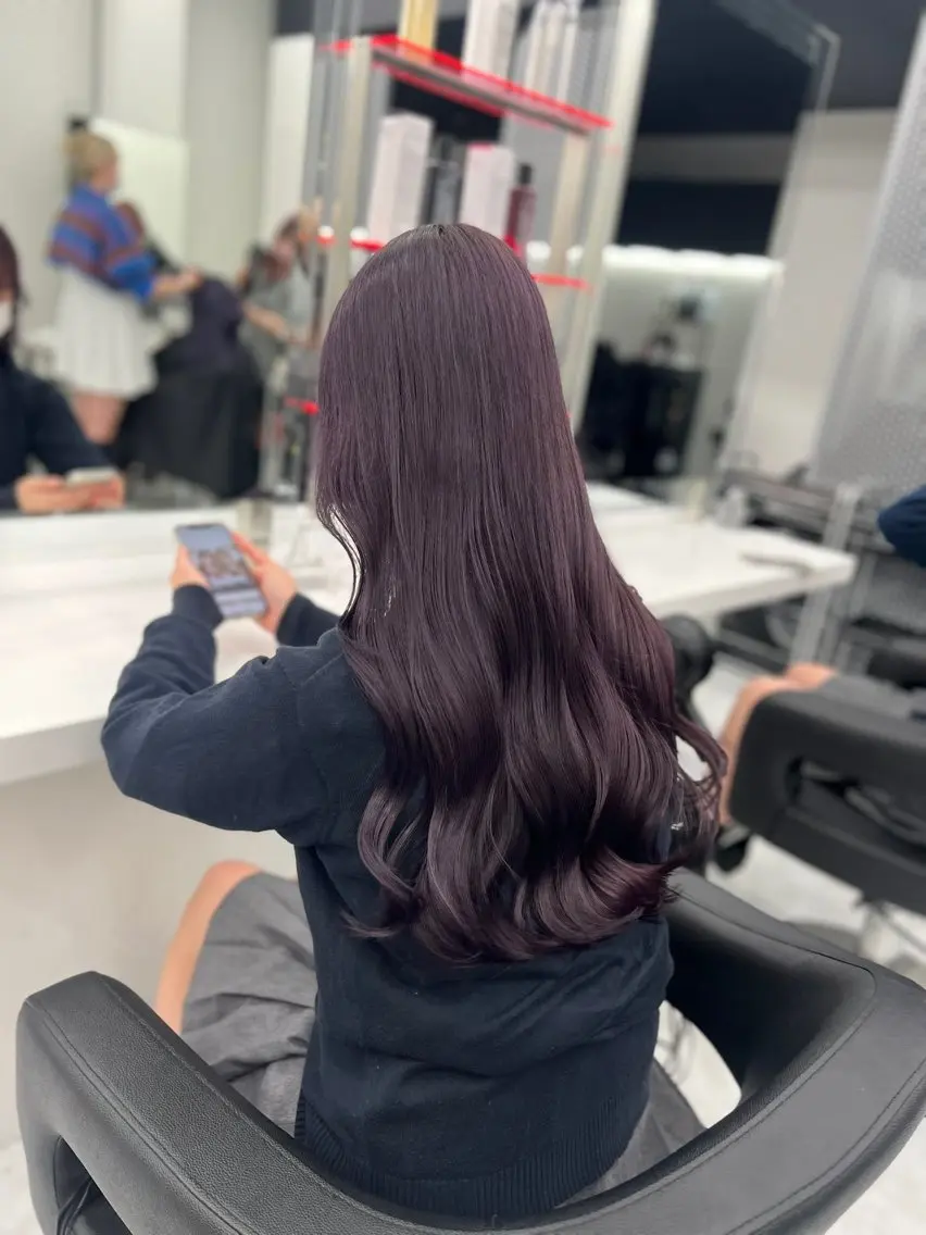 ロング カラー 💖似合わせカラー レイヤー💖縮毛矯正のヘアスタイル