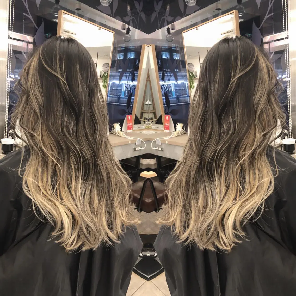 ロング カラー ブリーチカラー🌈 石垣翔太のヘアスタイル