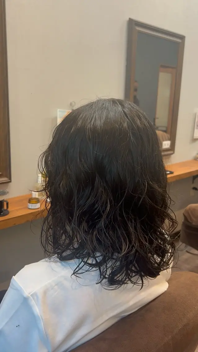 ロング パーマ カット パーマ HONAMI ໒꒱· ゚のヘアスタイル