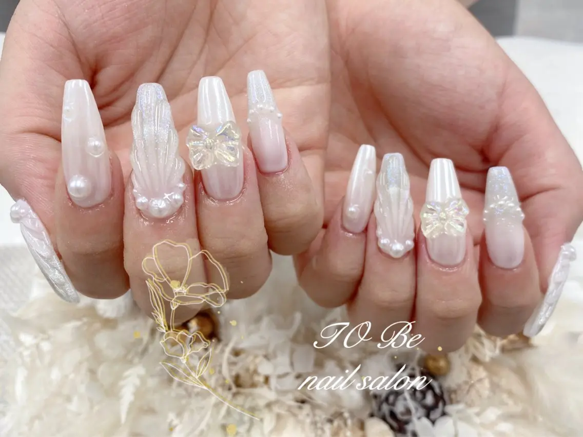 ロング ハンドネイル Nail Salon To Be珈月のネイルデザイン