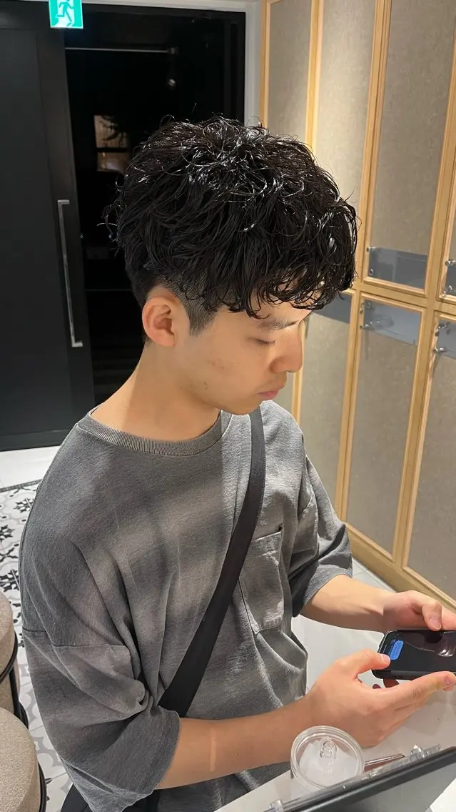 メンズ カット パーマ ヘッドスパ るり /ボブカットのヘアスタイル