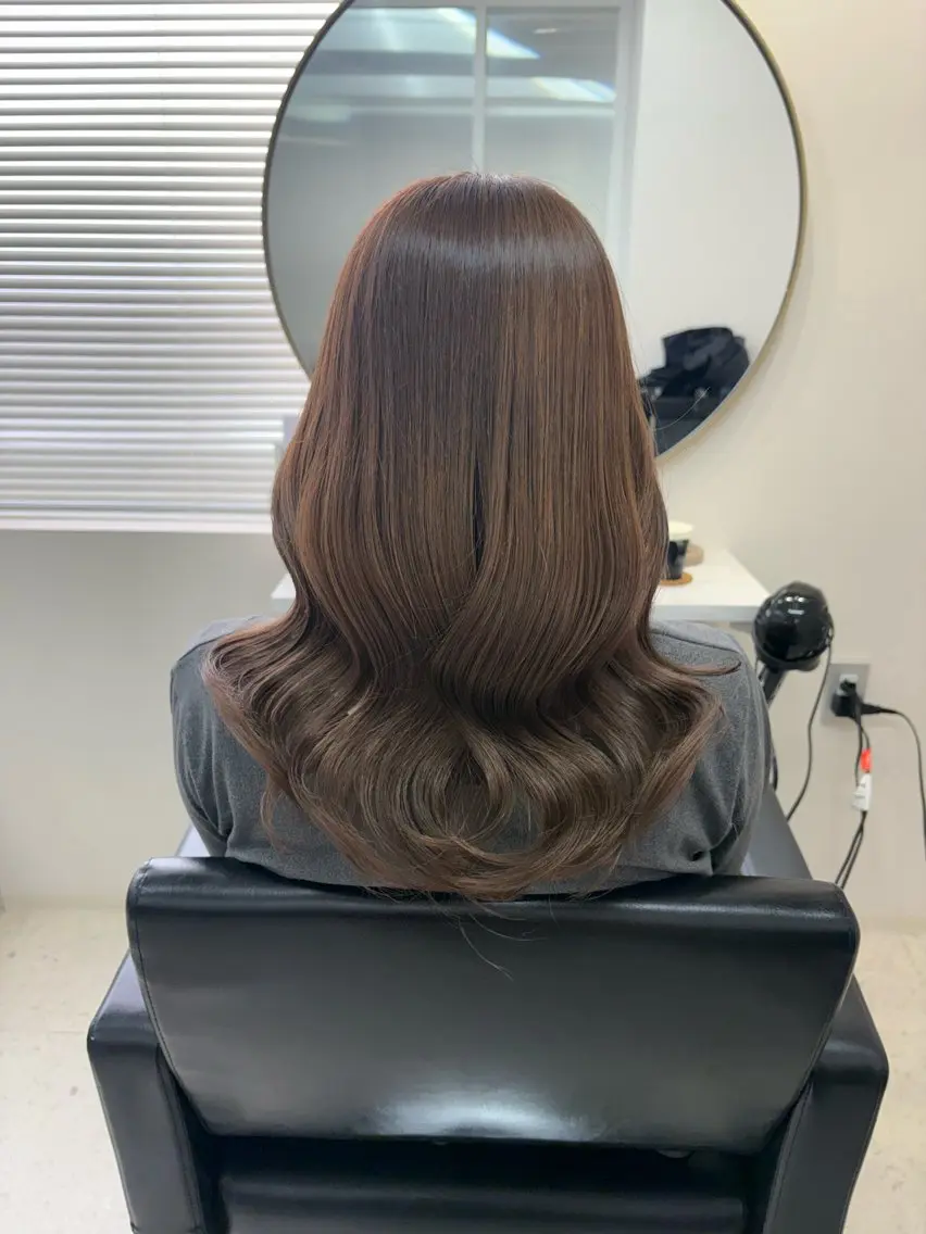ミディアム 韓国風ヘア カット ヘアカラー トリートメント 𝜗𝜚cocoro 韓国𝜗𝜚のヘアスタイル