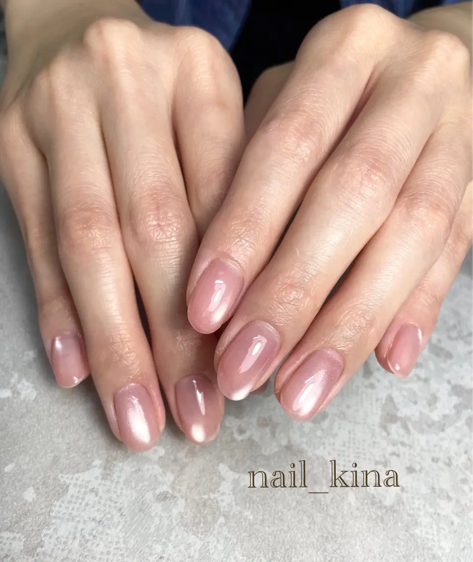 ネイル マグネットネイル マグネットワンカラー ワンカラーネイル nail_ kinaのネイルデザイン