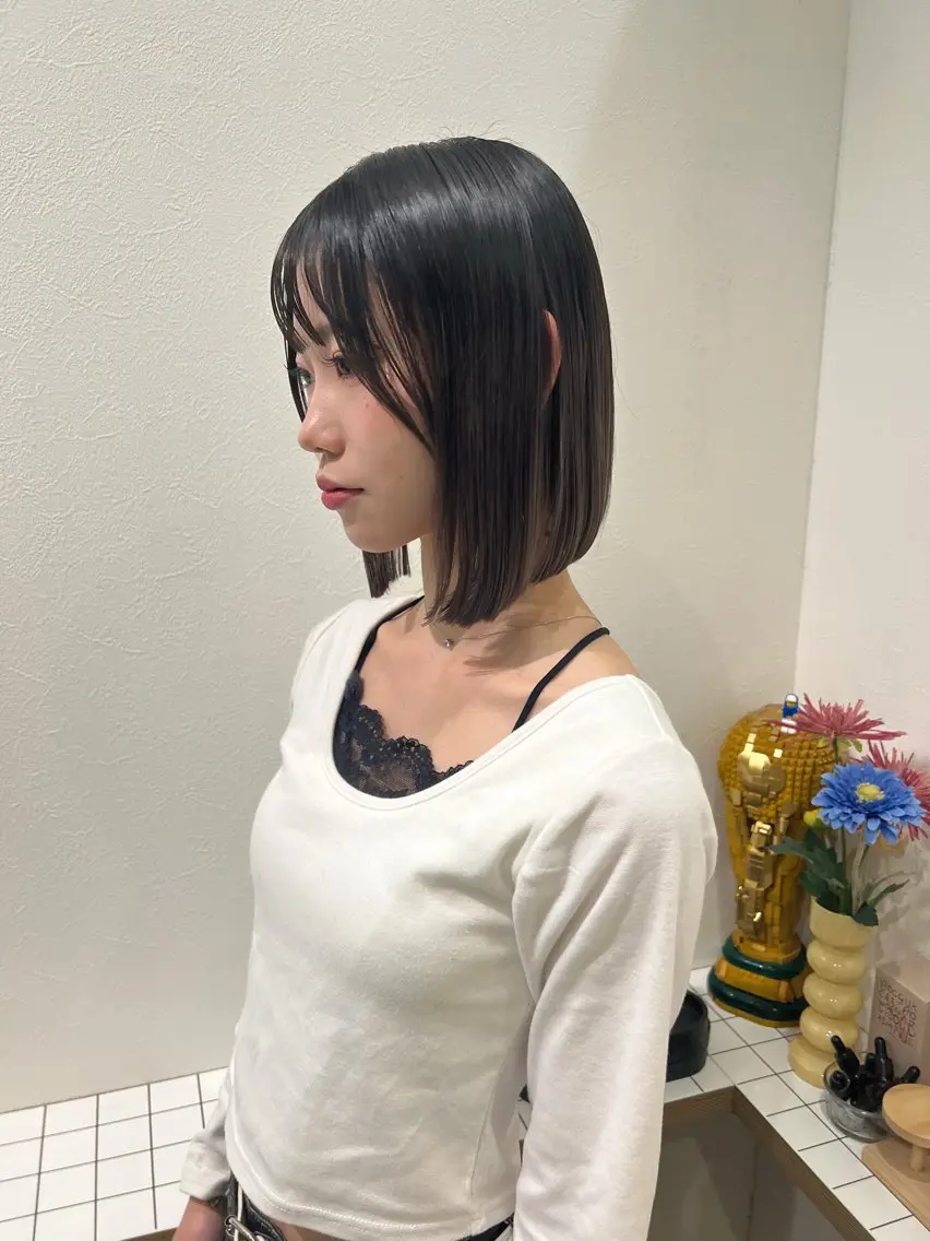 ボブスタイルカットの写真