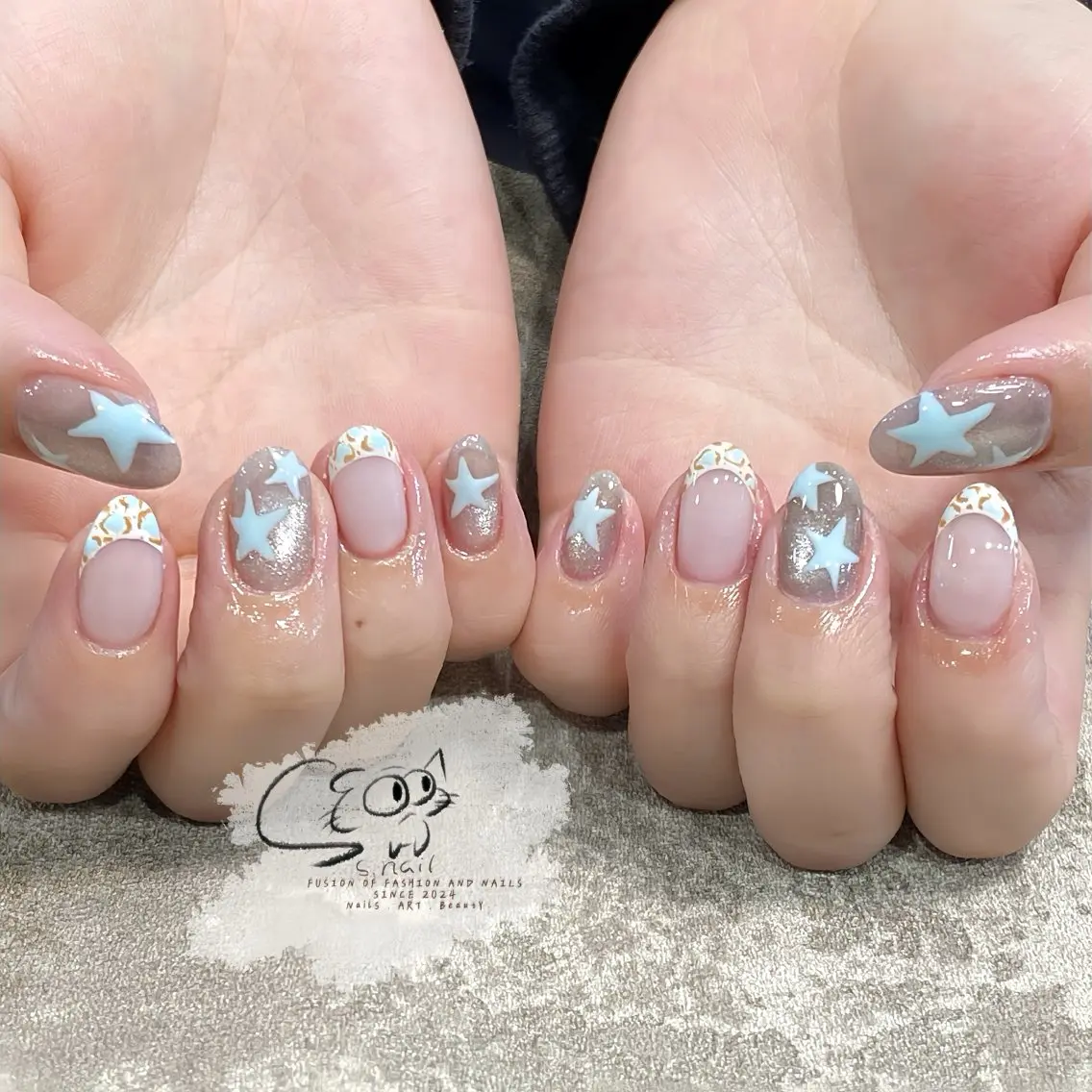 ネイル チークネイル フレンチネイル グラデーション マグネットネイル ワンカラーネイル S.nail _のネイルデザイン
