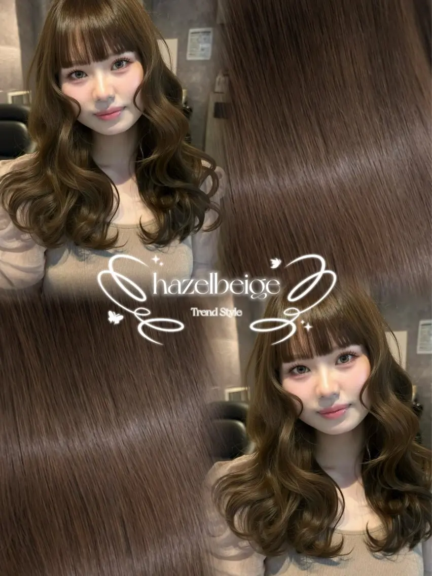 ロング カラー ベージュカラー 透明感カラー ヘーゼル ヘアカラー トリートメント 🍑ももか🍑モデル 様募集中/浦和🦋のヘアスタイル