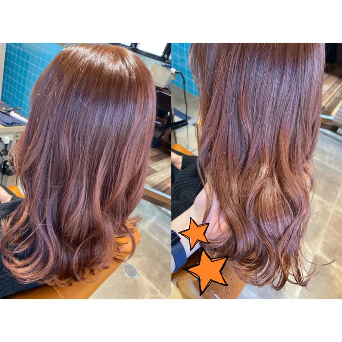 カラー ベージュカラー ブリーチ オレンジ オレンジベージュ ヘアカラー トリートメント 🩵盛れる顔周りヘア EMI🩵のヘアスタイル