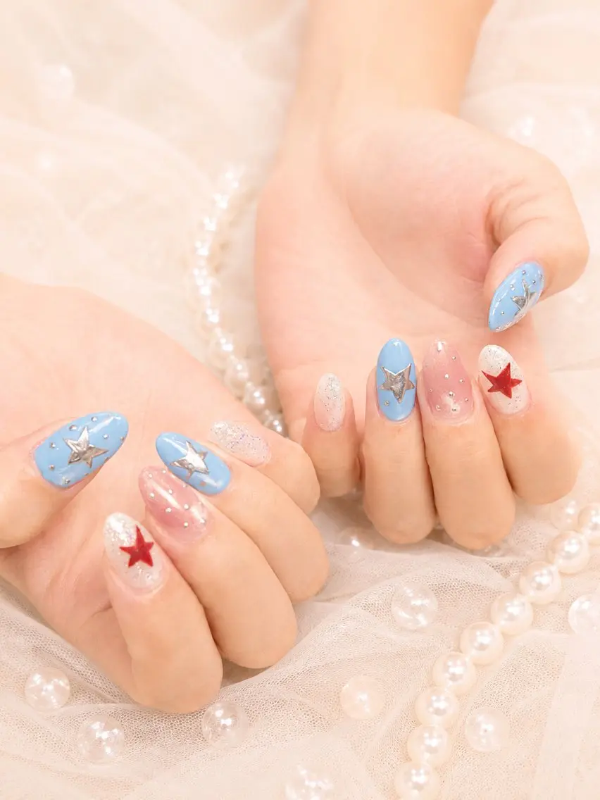 ネイル 長さ出し ジェルネイル キラキラネイル 韓国ネイル ロングネイル ハンドネイル ハンドケア min nail salonのネイルデザイン