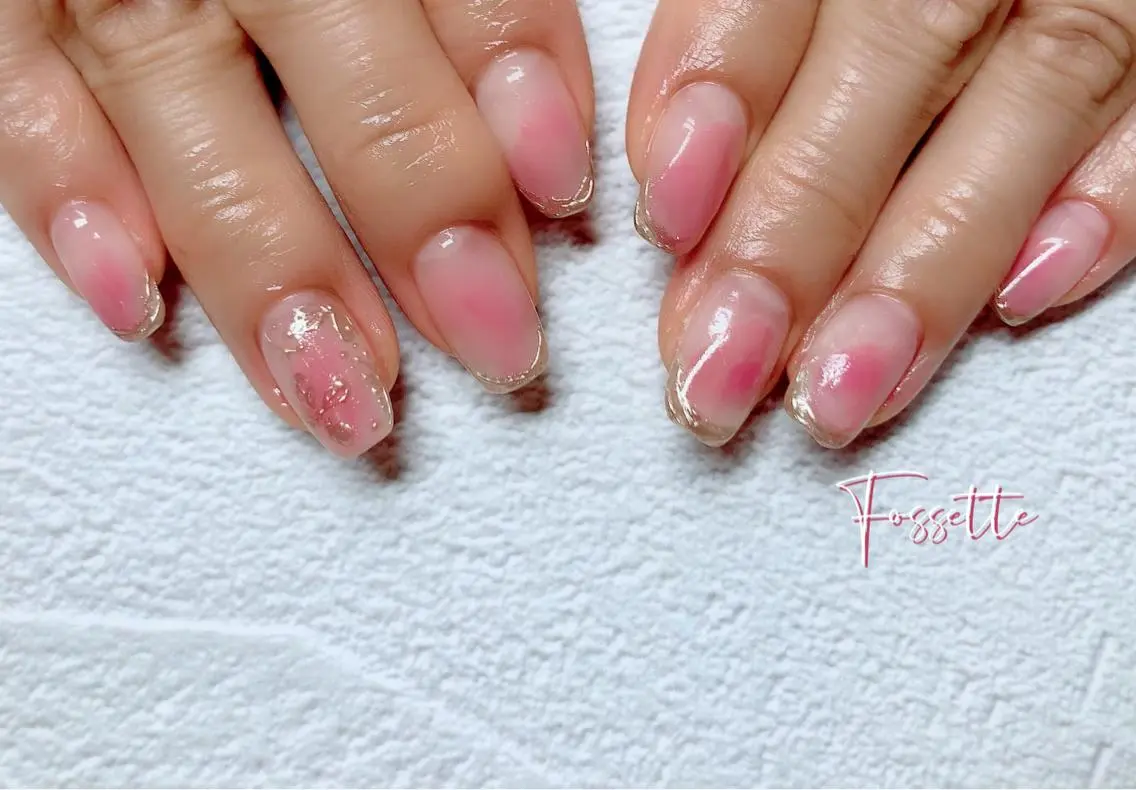 ネイル クリアネイル フラワーネイル ミラーネイル ニュアンスネイル ハンドネイル nailsalon Fossetteのネイルデザイン
