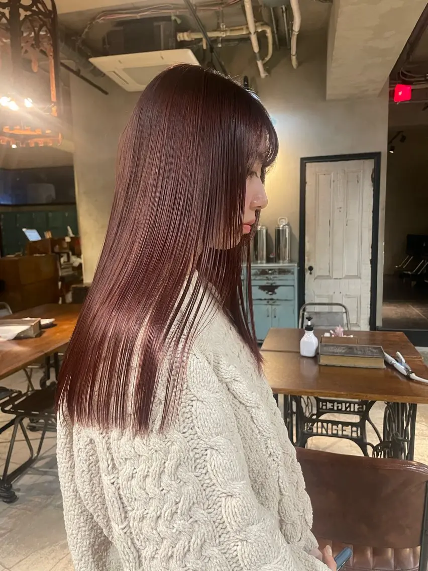 セミロング カラー ヘアアレンジ ブラウンカラー ヘアカラー トリートメント ヘアセット 美髪/透明感/レイヤ ーTATSUKI☘️のヘアスタイル