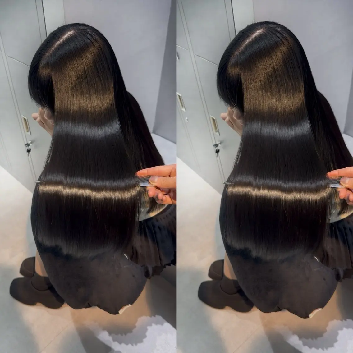 ロング カラー ブリーチ 透明感カラー 髪質改善 韓国風ヘア 似合わせカット カット ヘアカラー 縮毛矯正 新宿/髪質改善支持率 Ｎｏ．1💍yasuのヘアスタイル