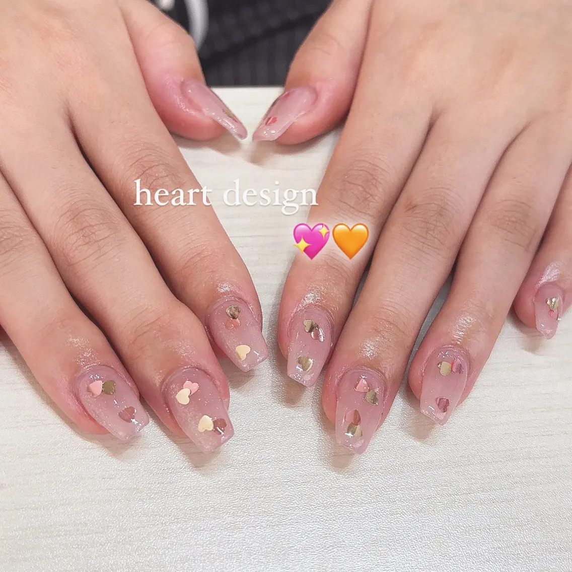 ネイル ハート キラキラネイル ハンドネイル beautiful meみくのネイルデザイン