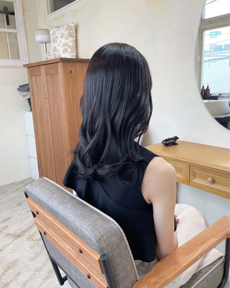 ロング カラー 🍋透け感カラー🍃 オリーブ🍐Kahoのヘアスタイル